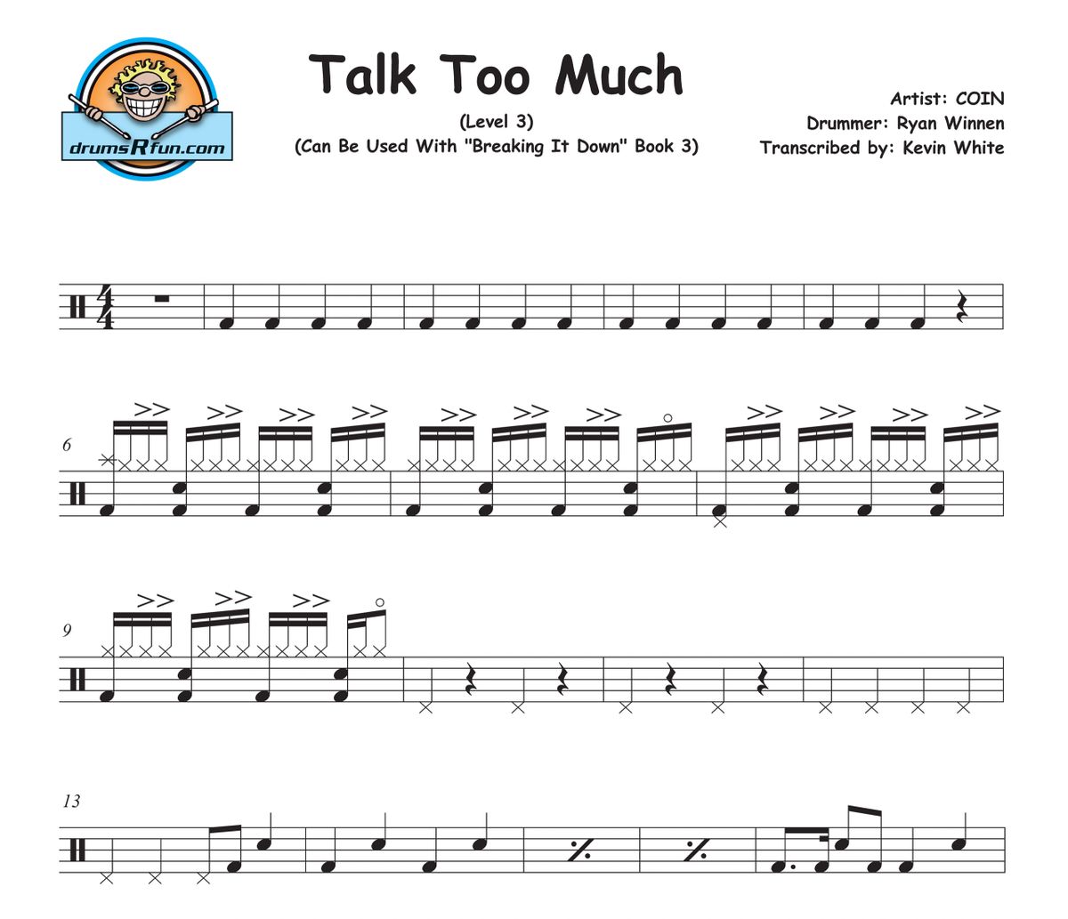 COIN Talk Too Much Drum Transcription Level 3